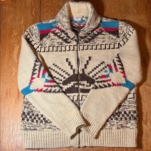 Faherty Men's Sun & Waves Cowichan Zip-Up Cardigan Sweater